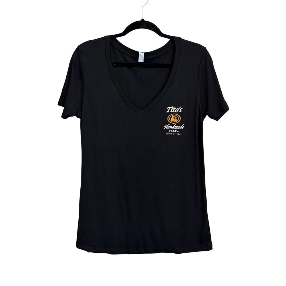 Handmade Tito's Vodka Shirt XL Black Liquor Graphic Tee Drinking Bartender Party